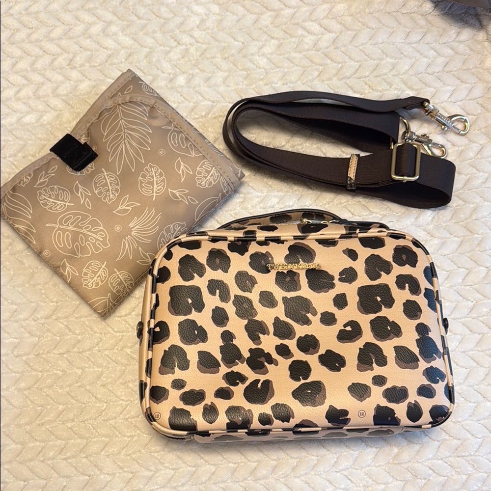 TWELVElittle Leopard Print Crossbody Diaper Bag/Diaper Clutch